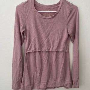 Latched Mama nursing maternity sweater rose pink size Xs